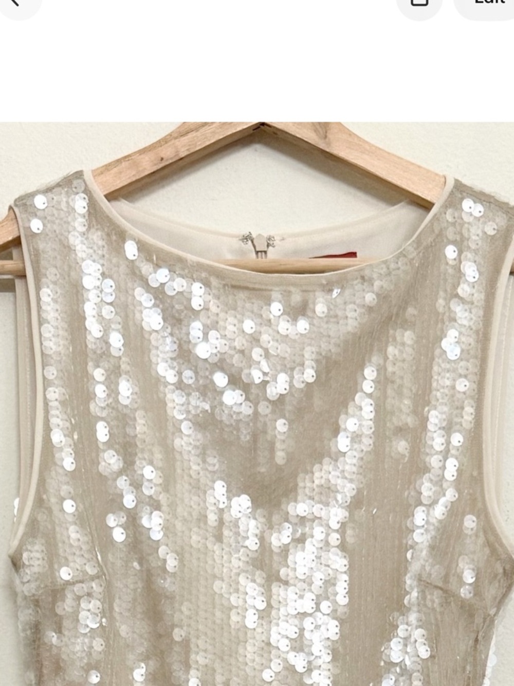 STAUD Eton Sequin Mini Dress in
Moon Size M - Picture 8 of 14